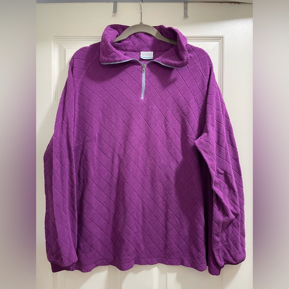 Columbia Women's Glacial Print IV Half Zip Fleece Purple Size 3X